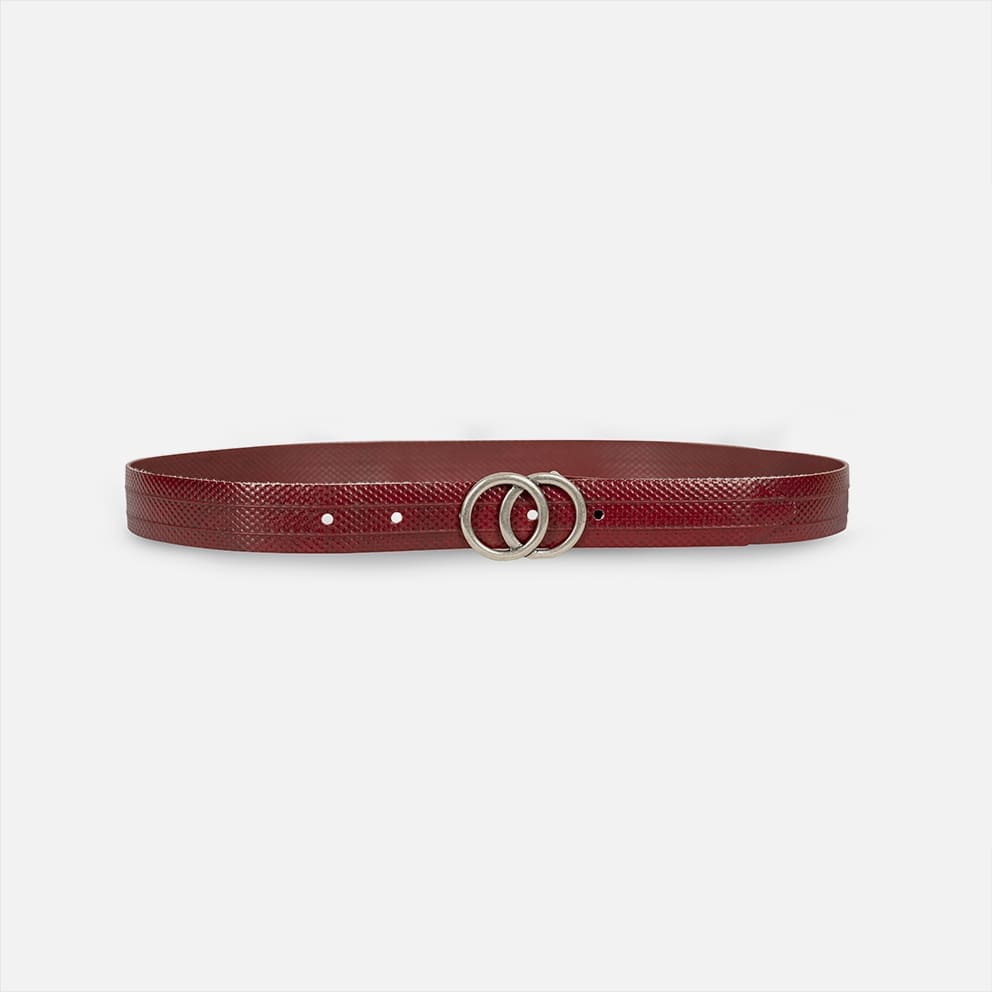 Rode Upcycled Brandslang Ceinturen | Closed Loops Red