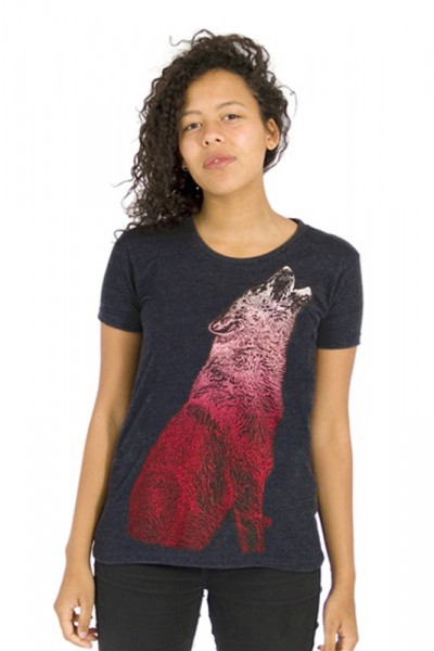 Huilende Wolf T-shirt - Recycled