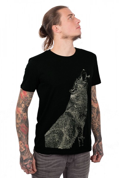 Howling Wolf T-shirt - Glow In The Dark